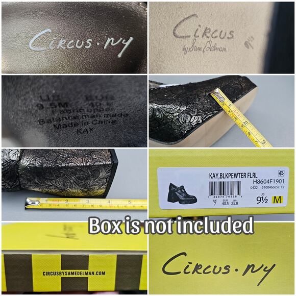 Metallic MaryJane Platform Heel Sam Edelman Circus Kay Size 9.5 Brown Floral EUC - Picture 8 of 13